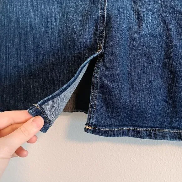 Banana Republic Button Fly Denim Skirt Pockets Women's 29/8 Petite - Picture 5 of 5